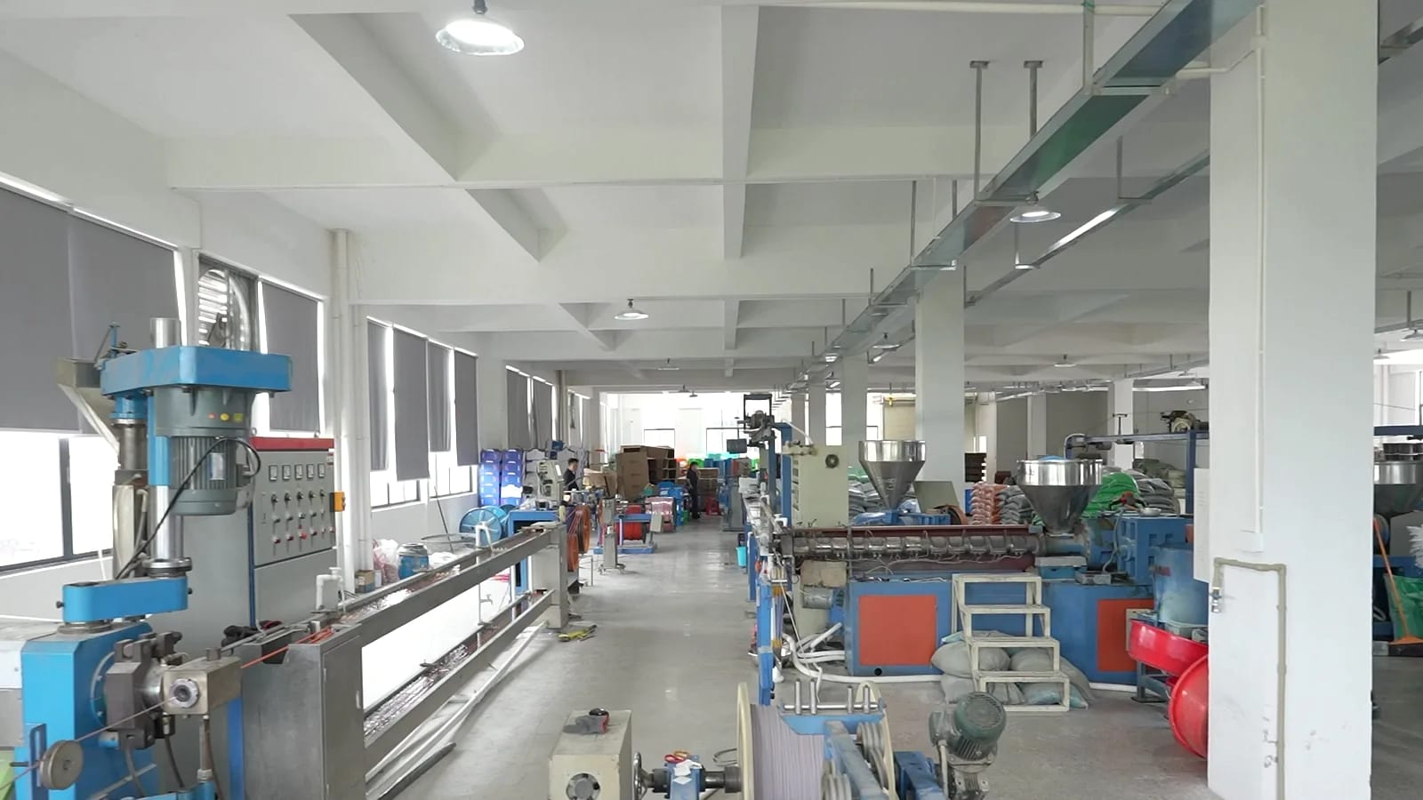 Network cable production line inside the factory